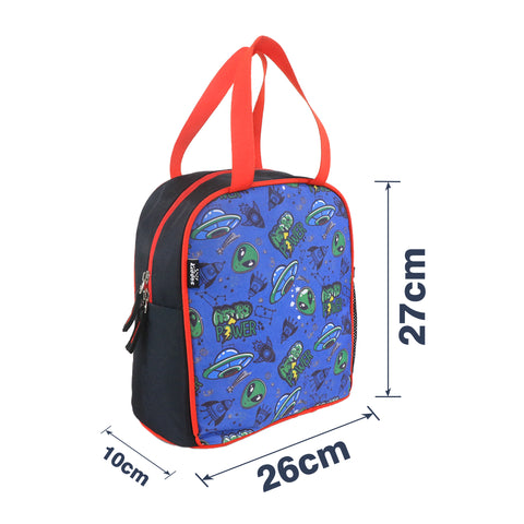 Smily kiddos joy lunch bag- Alien theme - Blue