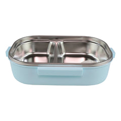 Smily kiddos Stainless Steel Skater Dino Theme Lunch Box - Light blue - medium 3+ years