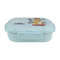 Smily kiddos Stainless Steel Skater Dino Theme Lunch Box - Light blue - medium 3+ years