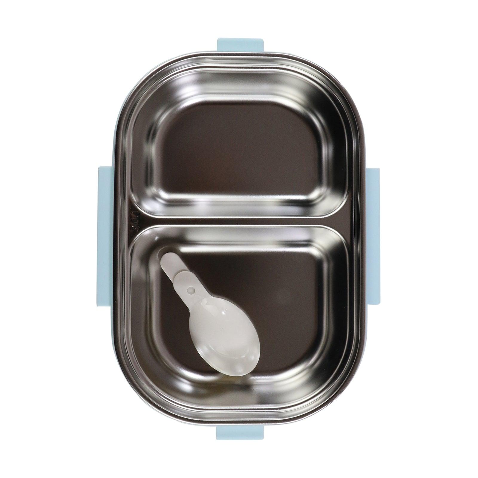 Smily kiddos Stainless Steel Skater Dino Theme Lunch Box - Light blue - medium 3+ years
