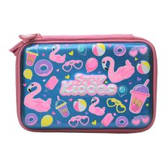 Stylish Double Compartment Pencil Case – Light Blue