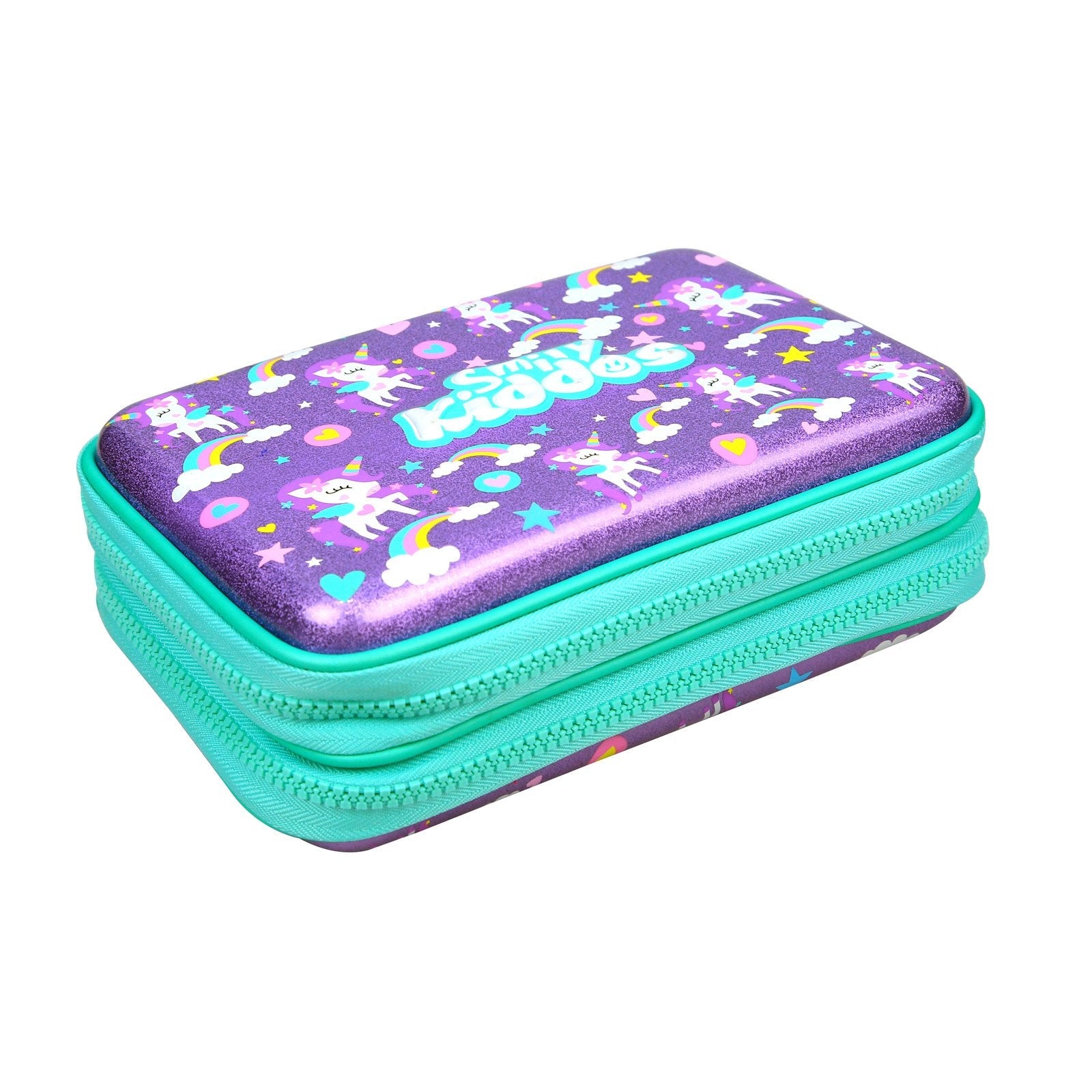Stylish Double Compartment Pencil Case – Purple