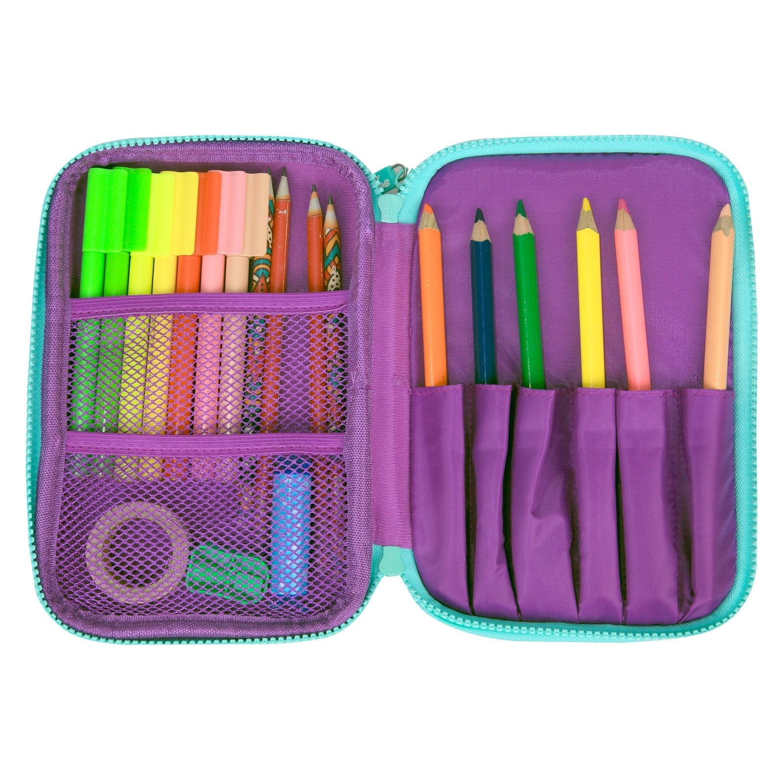Stylish Double Compartment Pencil Case – Purple