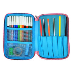 Stylish Double Compartment Pencil Case – Light Blue
