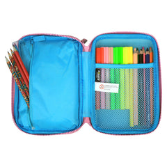 Stylish Double Compartment Pencil Case – Light Blue