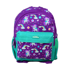 Smily Kiddos Fancy Junior Backpack – Magical Unicorn Theme Purple | Cute & Spacious School Bag for Girls