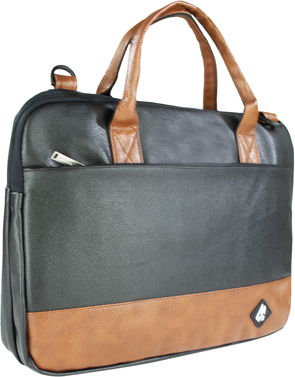 PU Leather Laptop & Messenger Shoulder Bag – Black & Tan
