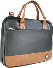 PU Leather Laptop & Messenger Shoulder Bag – Black & Tan
