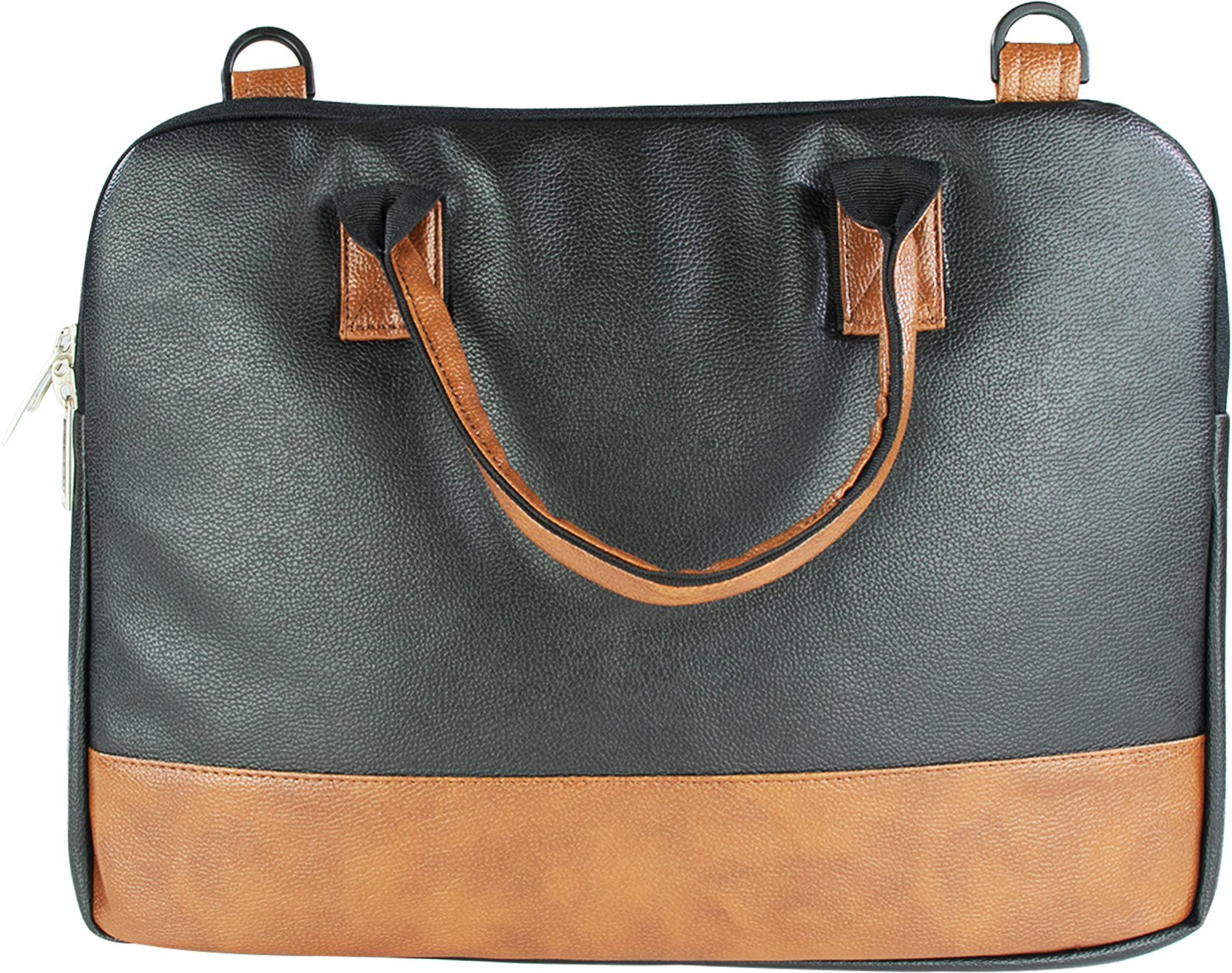 PU Leather Laptop & Messenger Shoulder Bag – Black & Tan