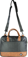PU Leather Laptop & Messenger Shoulder Bag – Black & Tan