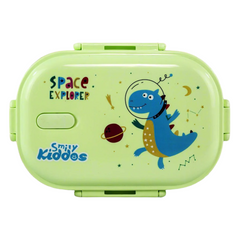 Smily kiddos Stainless Steel Space Dino Theme Lunch Box - Green 3+ years