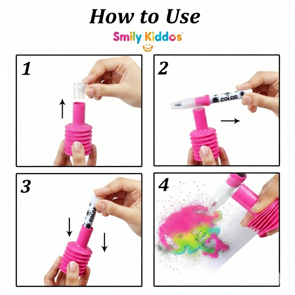 Smily Kiddos 12 Color Spray Pen Set – Creative Airbrush Art Kit for Kids