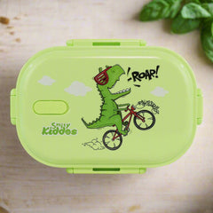 Smily Kiddos Combo Double Decker Lunch Bag and Stainless Steel Lunch Box |  Dino Theme