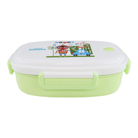 Image of Smily kiddos Stainless Steel Lunch Box Small Robot Theme - Green -3+ years