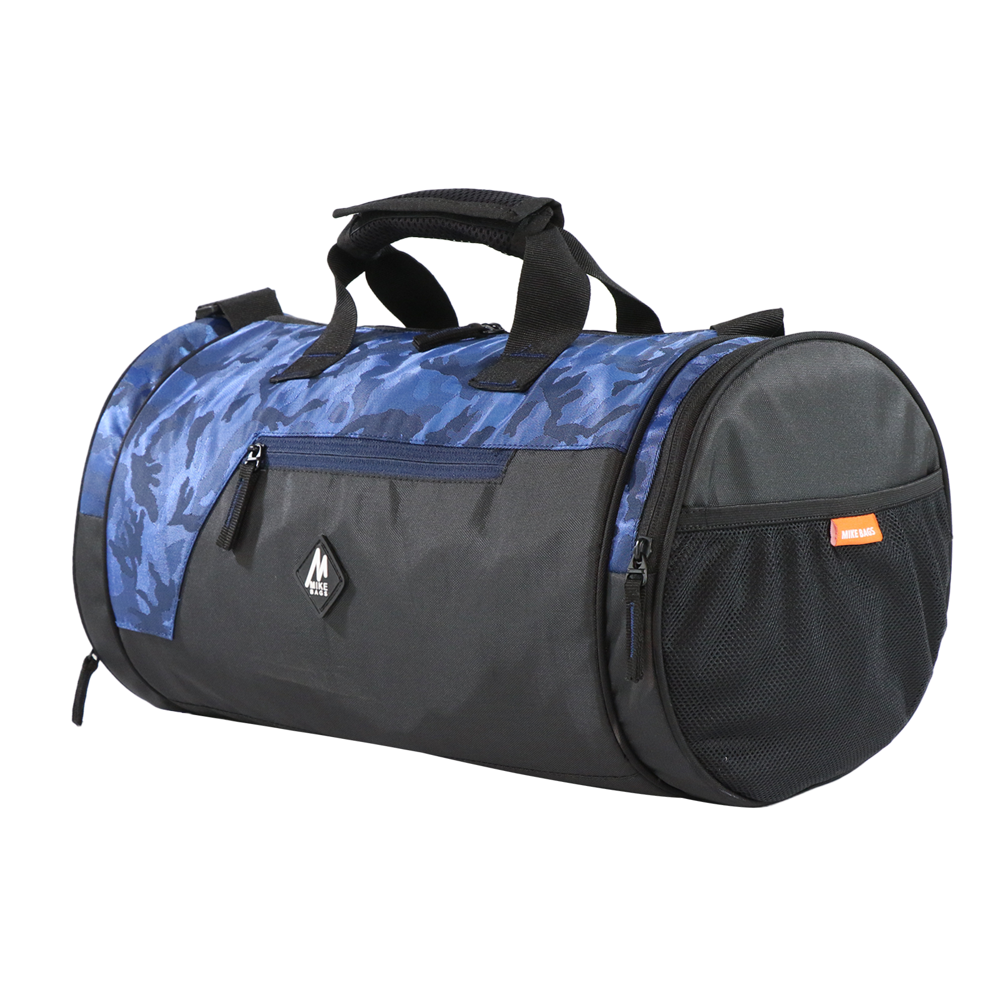 Mike Dual Tone Gym Bag With Shoe Compartment -Camo Blue