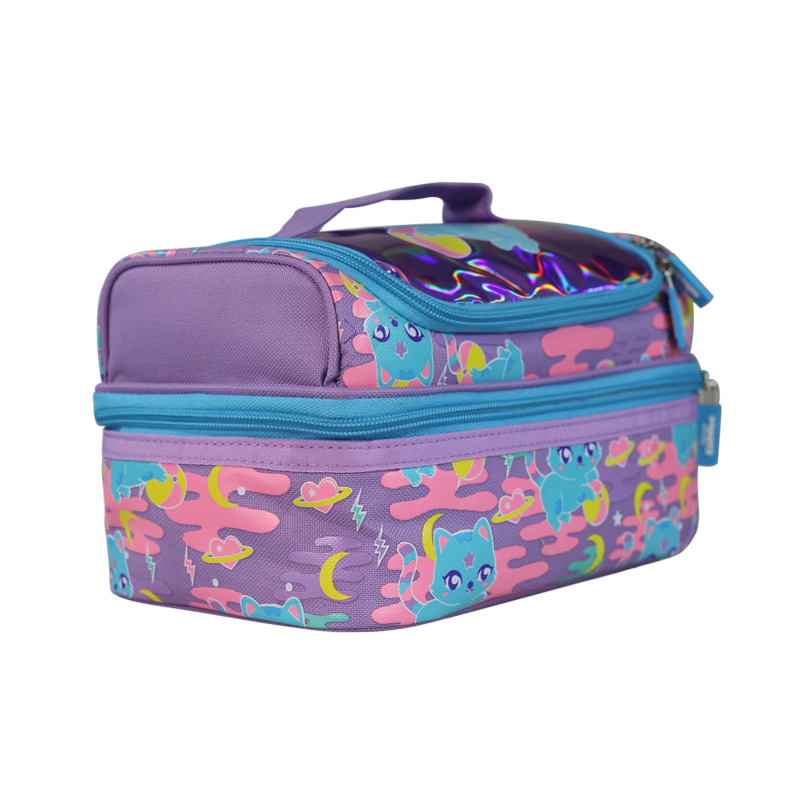 Smily Kiddos Double Decker Lunch Bag V2 Kitty Theme | Purple