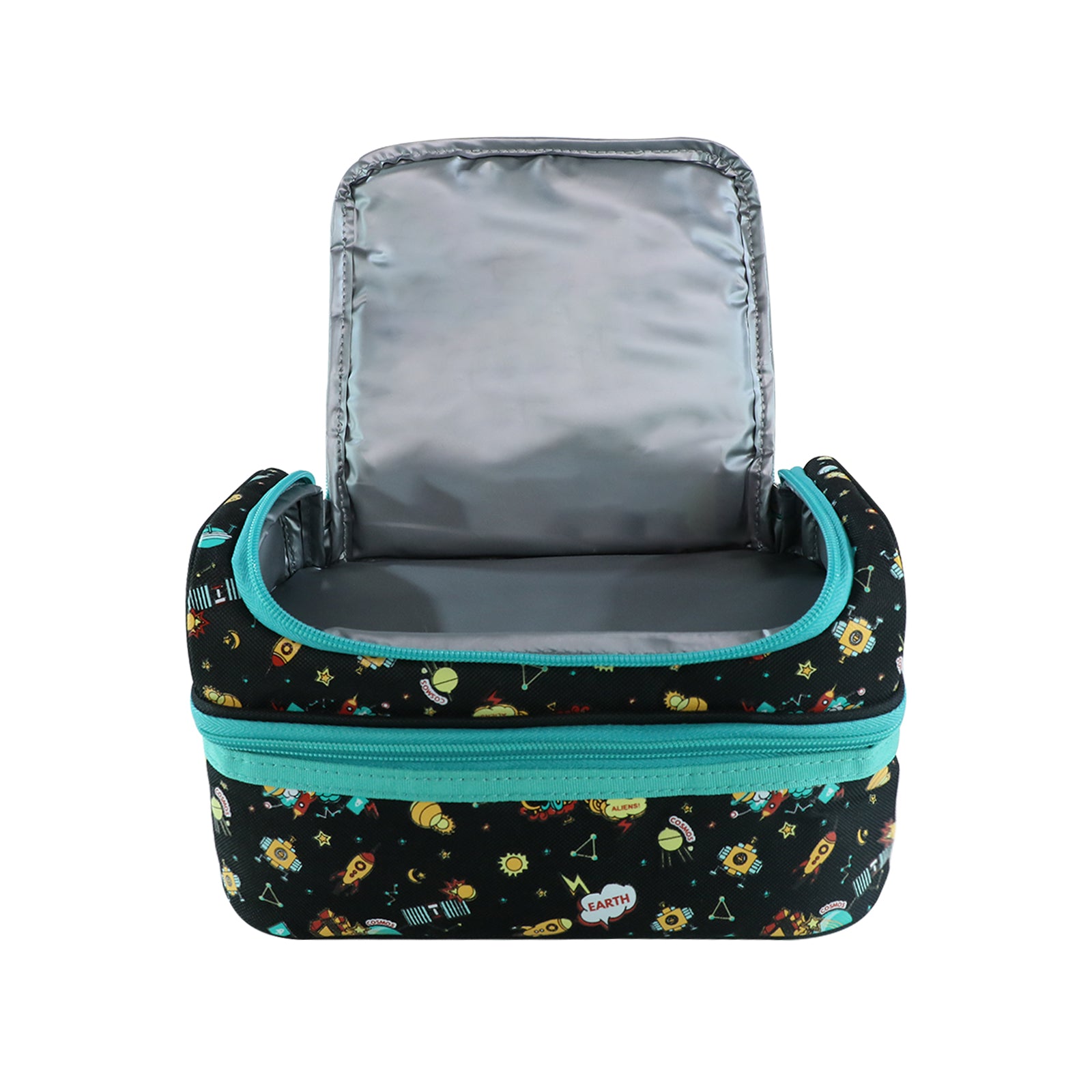 Smily Kiddos Double Decker Lunch Bag V2 Space Theme Black