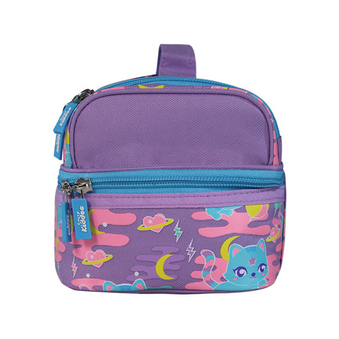 Image of Smily Kiddos Double Decker Lunch Bag V2 Kitty Theme | Purple