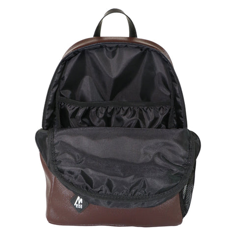 Image of Mike Bags (OCTANE & CASTER ) Faux Leather Backpack | Men's and Women's | Dark Brown