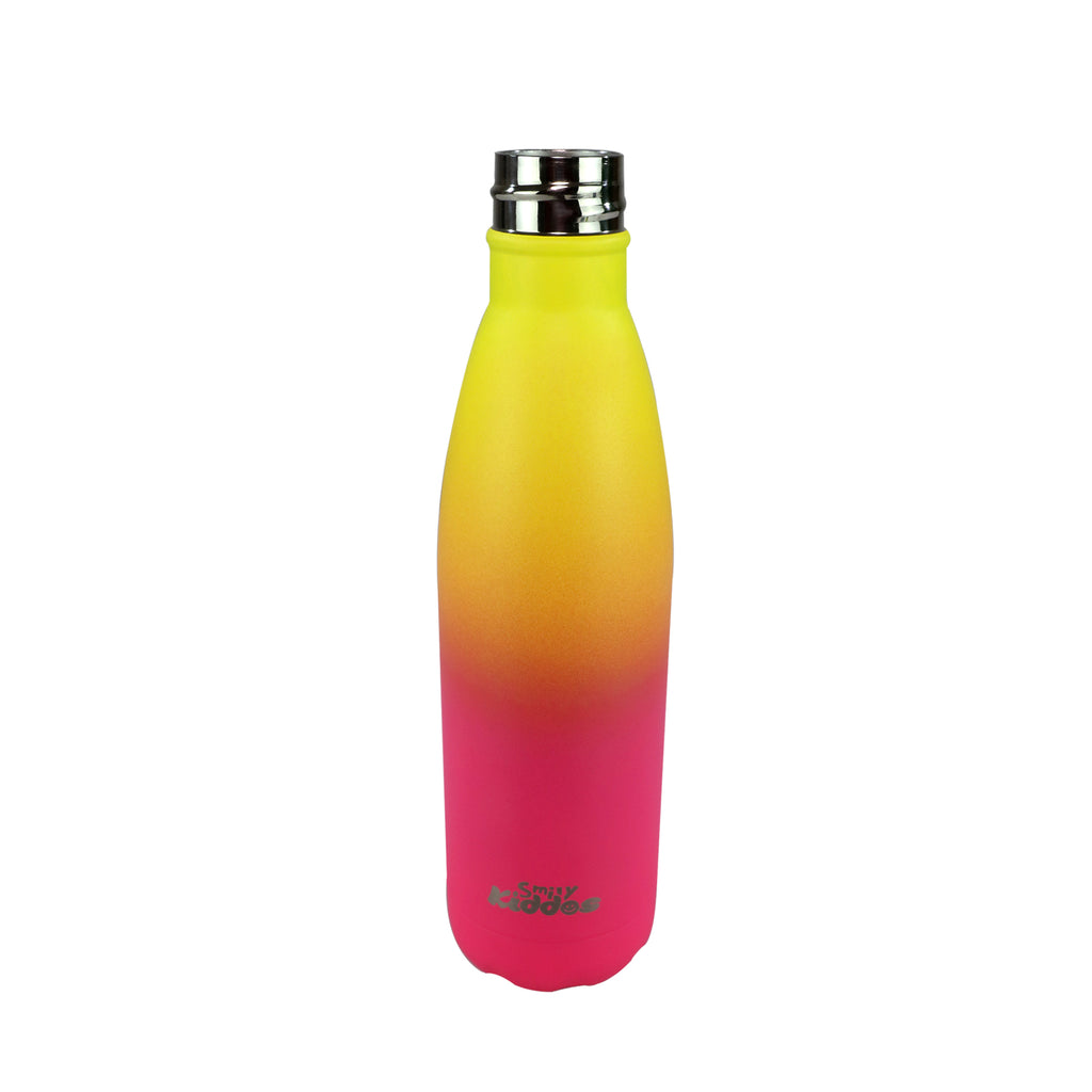 Smily Kiddos 500 ML Stainless Steel Water Bottle  - Matte Yellow pink