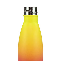 Stainless Steel Water Bottle  - Matte Yellow pink cap top