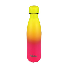 Stainless school bottle for kids - Matte Yellow pink