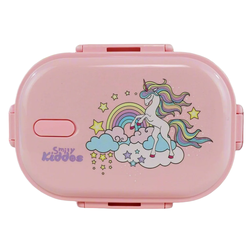 Medium Stainless Steel Lunch Box Unicorn Theme - Pink