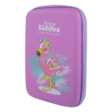 Smily Kiddos Single compartment Eva pencil case - Flamingo Theme purple