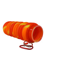 Silicone Expandable & Foldable Water Bottle Red open bottle