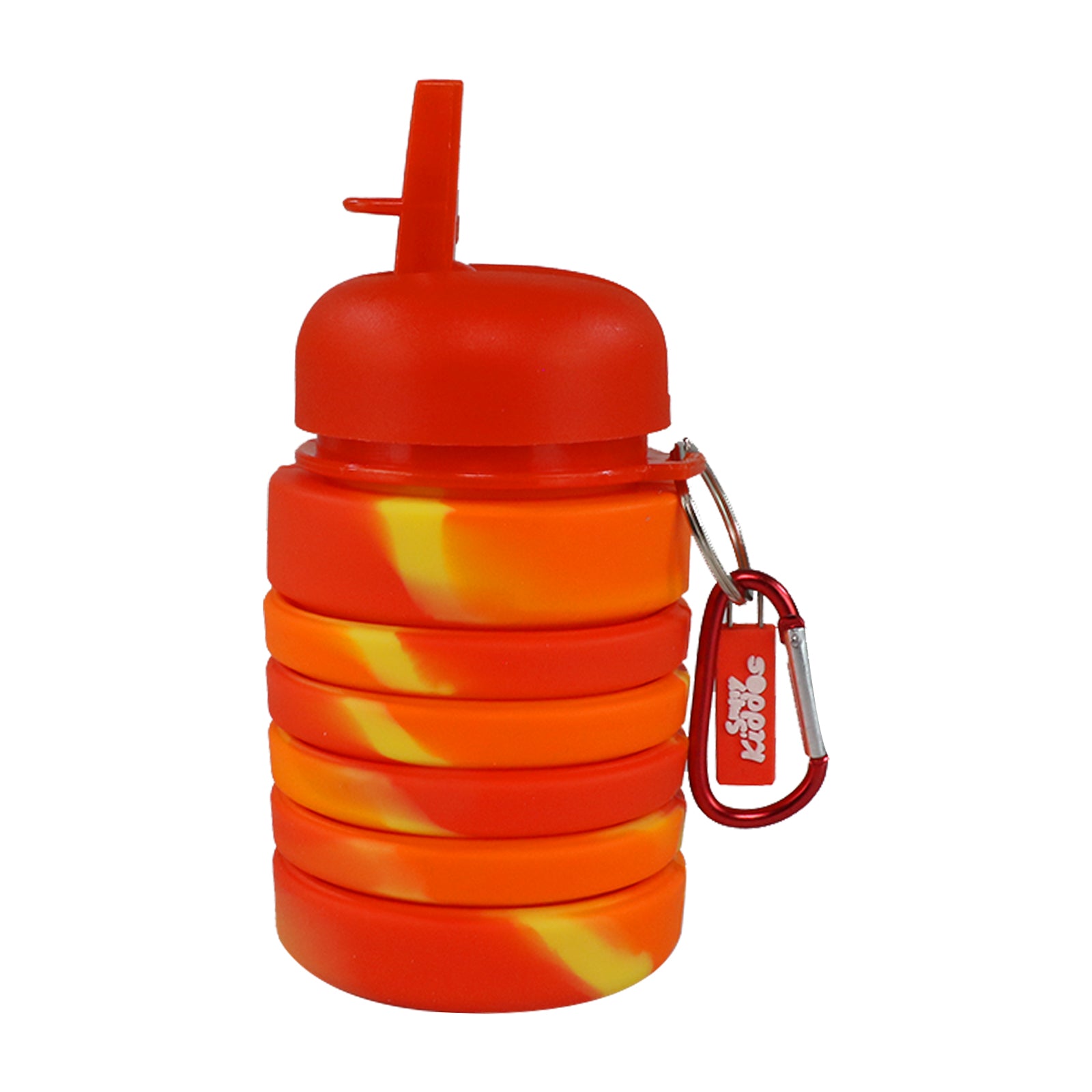 Silicone Expandable & Foldable Water Bottle Red sipper bottles closed 