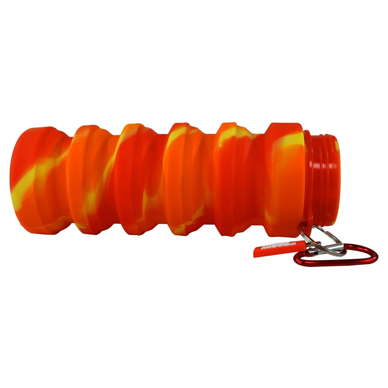 Silicone Expandable & Foldable Water Bottle Red sipper bottles middle line
