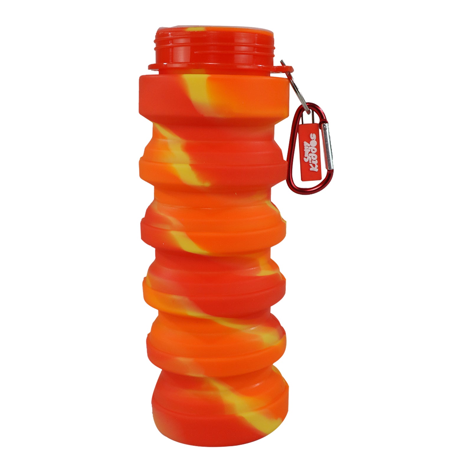 Silicone Expandable & Foldable Water Bottle Red sipper bottles straight bottle