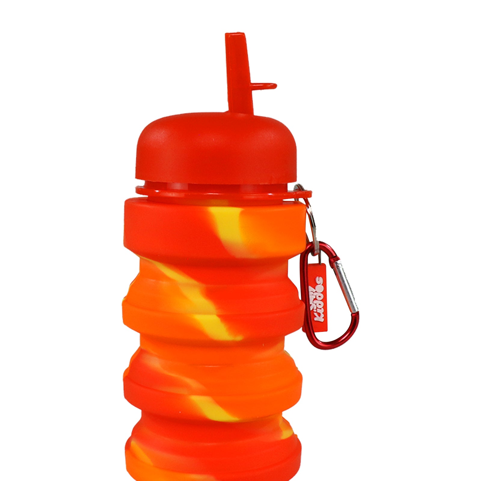 Silicone Expandable & Foldable Water Bottle Red sipper bottles top