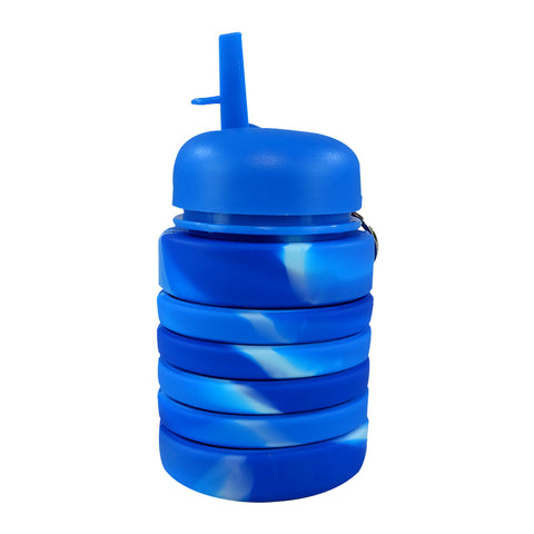 Image of Smily Kiddos Silicone Expandable & Foldable Water Bottle Blue