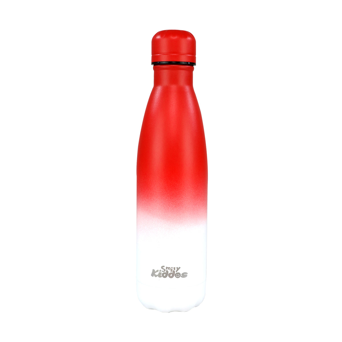 Steel Water Bottle  - Matte Red White cap bottle
