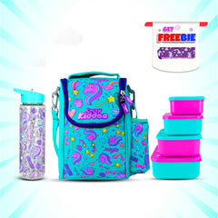 Unicorn Theme Lunch Combo 3-in-1 Pack | Insulated Lunch Bag, BPA-Free Lunch Box & Leakproof Water Bottle - Green