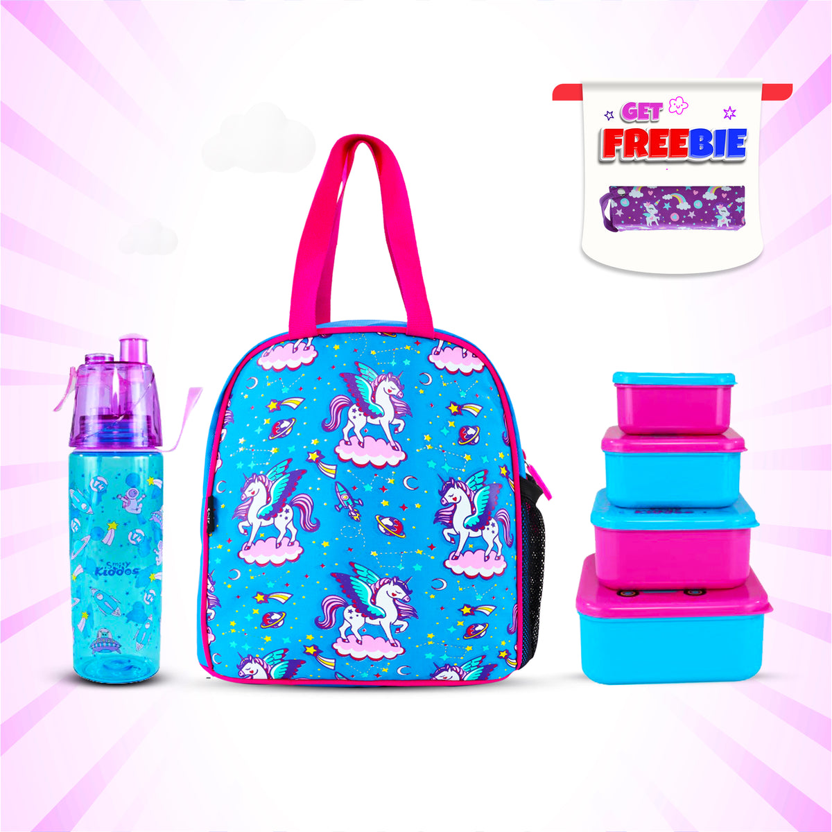 Lunch Combo 3-in-1 Pack (Lunch Bag, BPA-Free Lunch Box & Water Bottle)