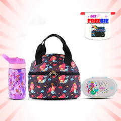 Mermaid Theme 3-in-1 Combo Pack | Insulated Lunch Bag, Lunch Box & Water Bottle