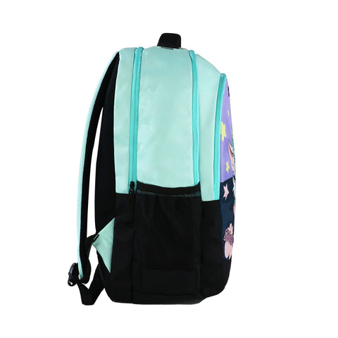 Image of Smily Kiddos 29 Ltrs Junior School Bag  - Cute Dragon- Sea Green LxWxH :45 X 33 X 20 CM