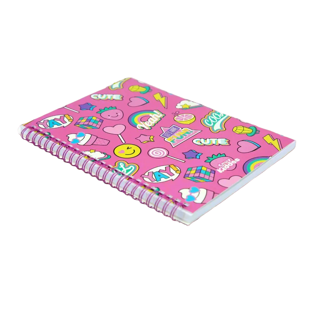 Smily A5 Lined Notebook Pink