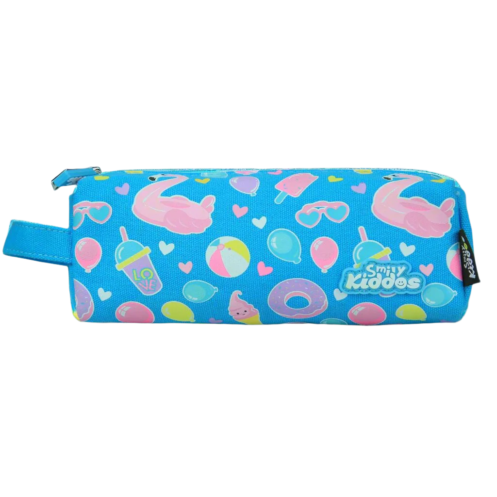 Graceful Swan Theme Pencil Pouch – Light Blue