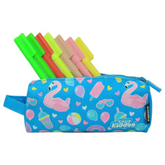 Graceful Swan Theme Pencil Pouch – Light Blue