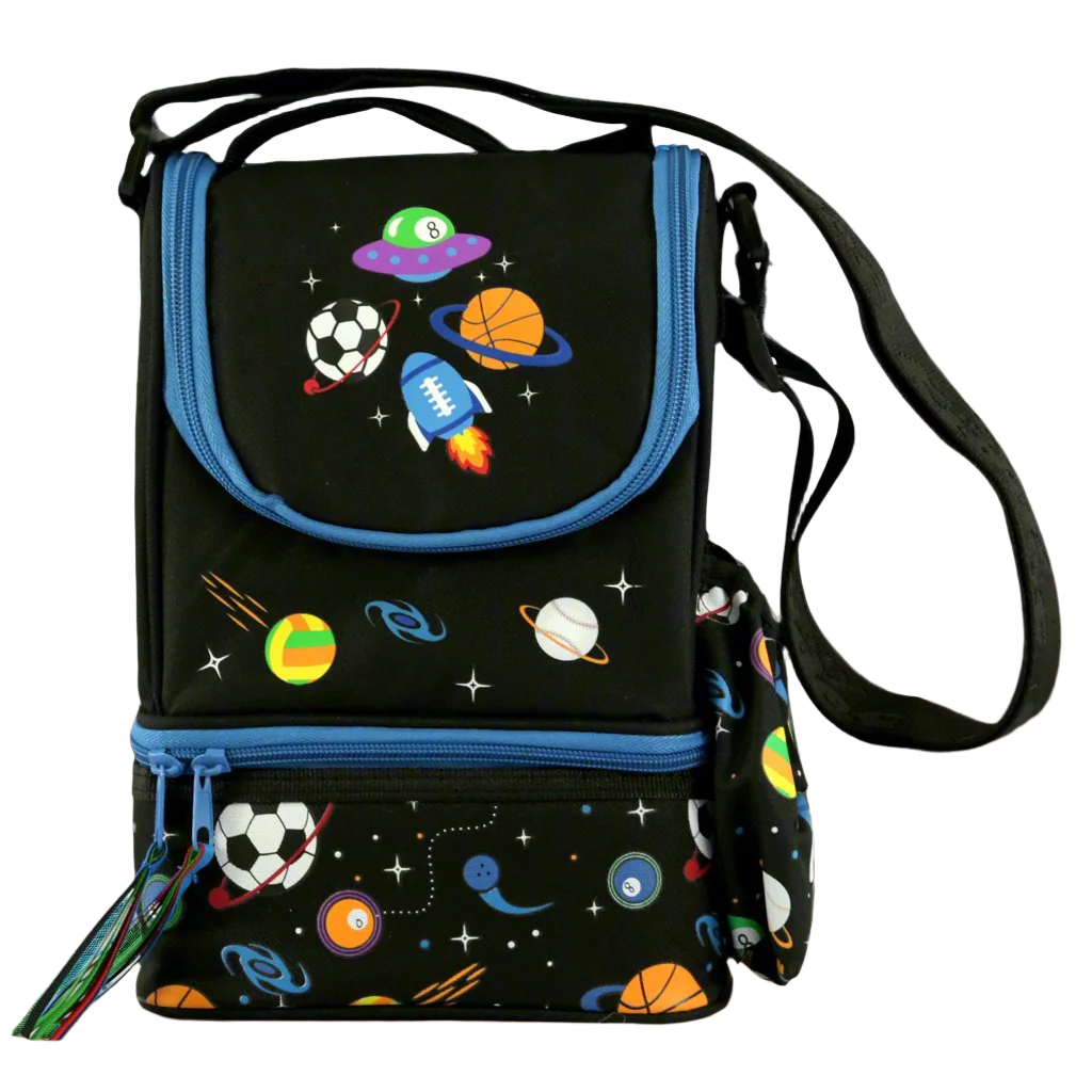 Smily Kiddos Strap lunch bag for kids school - Black