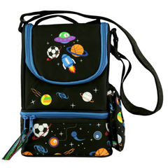 Smily Kiddos Strap lunch bag for kids school - Black