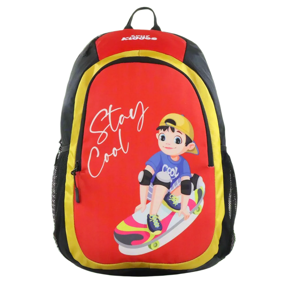 Smily Kiddos Junior Stay Cool Backpack - Red | Trendy Backpack for Boys