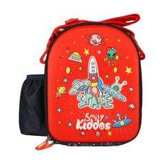 Smily Kiddos Hardtop Lunch Bag Space Theme Red & Black