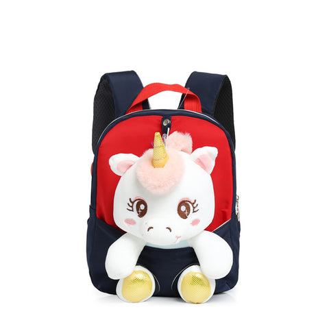 Image of Smily kiddos Unicorn Plush toy Backpack -blue-red