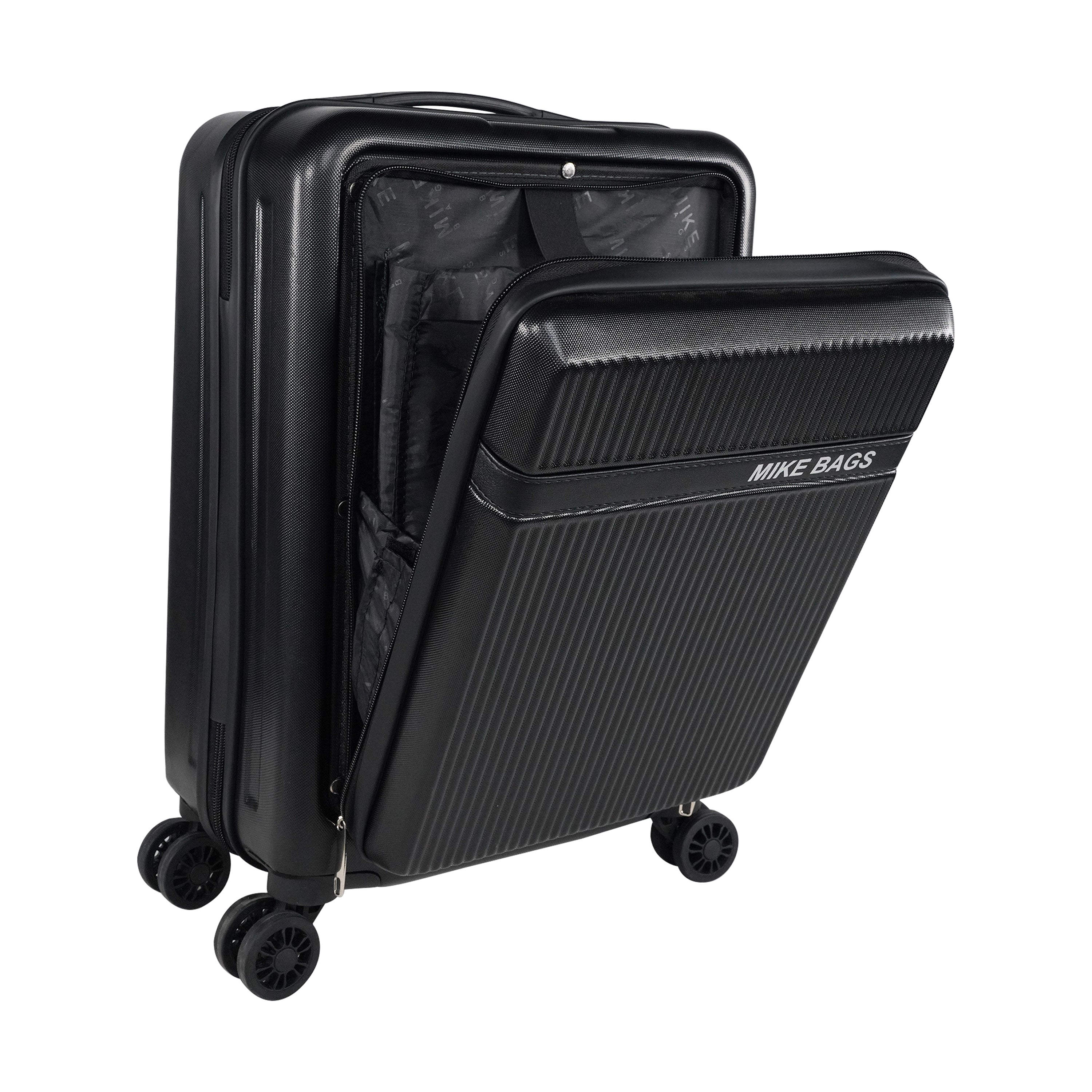 Mike Nova Hard Case Trolley Bag – Black (39 Litres)
