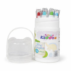 Smily Kiddos Silky Twist Crayons – 12 Smooth Colors in Cute Dino Carry Case