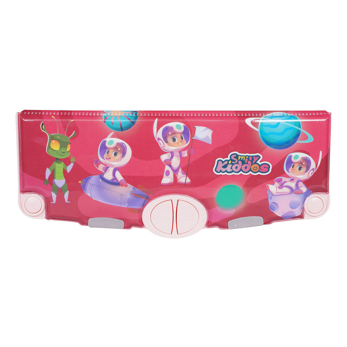 Smily Kiddos Pop-Out Pencil Box for Kids | Astronaut Theme (Red)